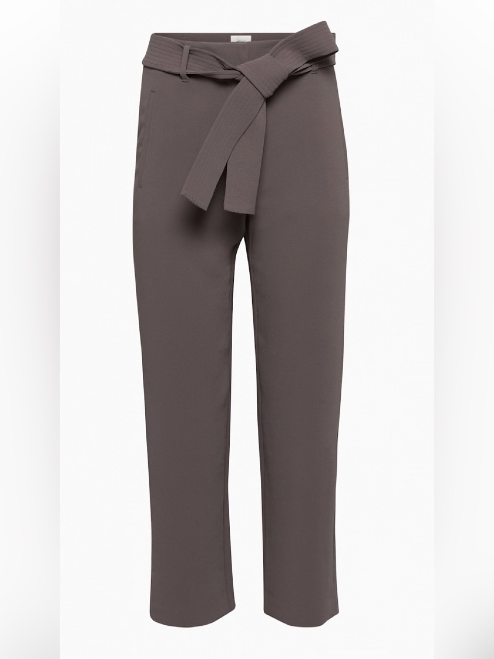 Wilfred Peppercorn Grey Jallade Front Tie-Waist Straight Leg Pant